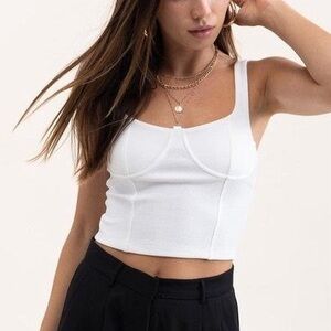 Zara Bustier Crop Tank in White